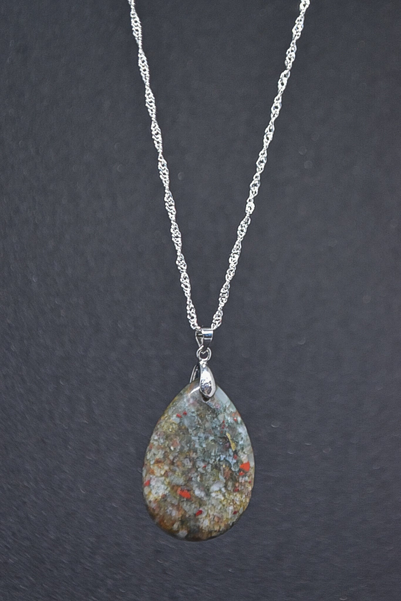 Bloodstone  Silver Plated Necklace