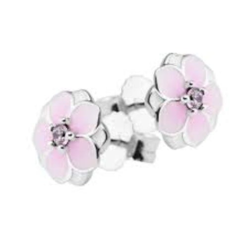 Pandora Pink magnolia stud earrings