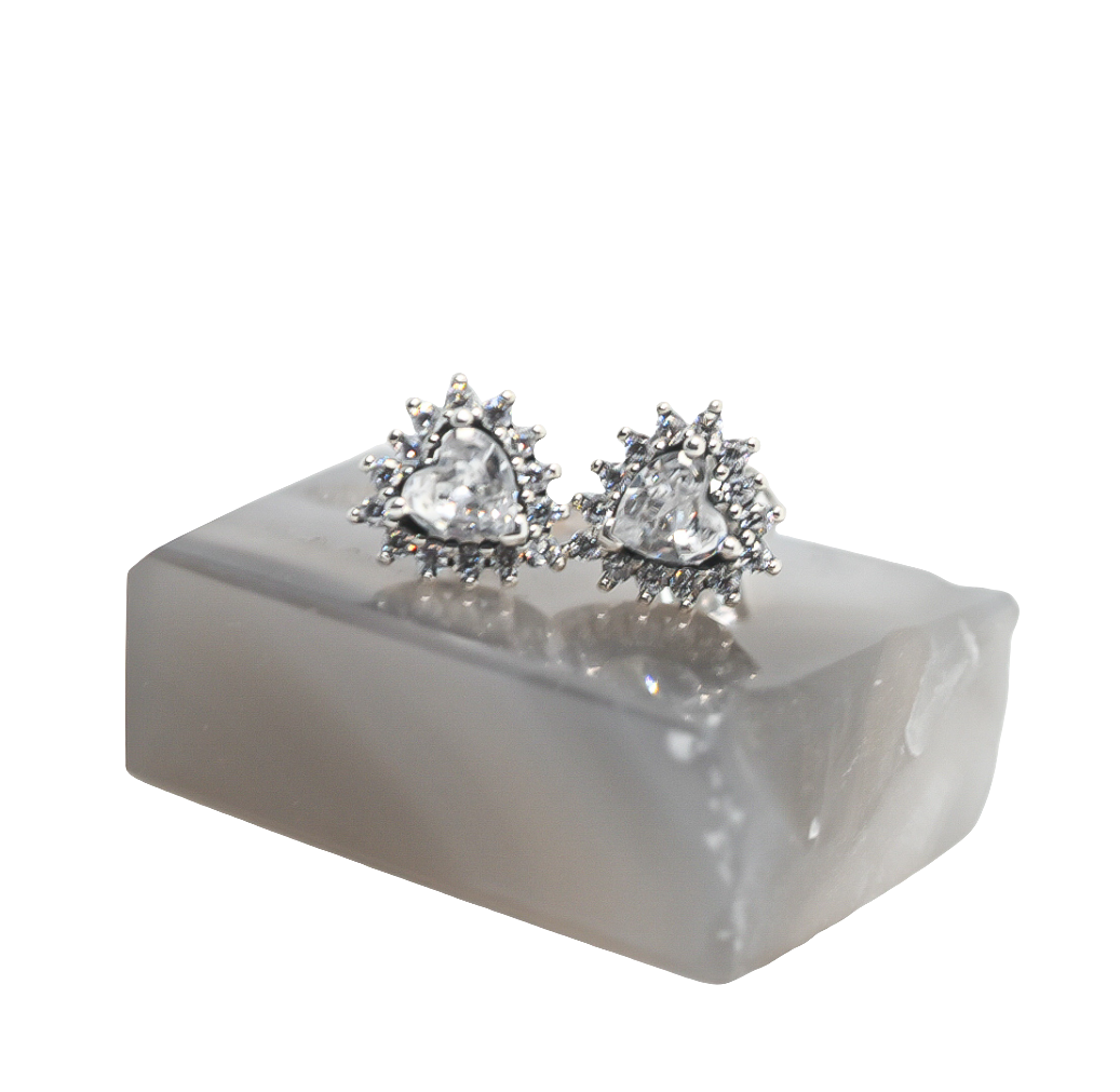 Pandora Sparkling Heart Halo Stud Earrings