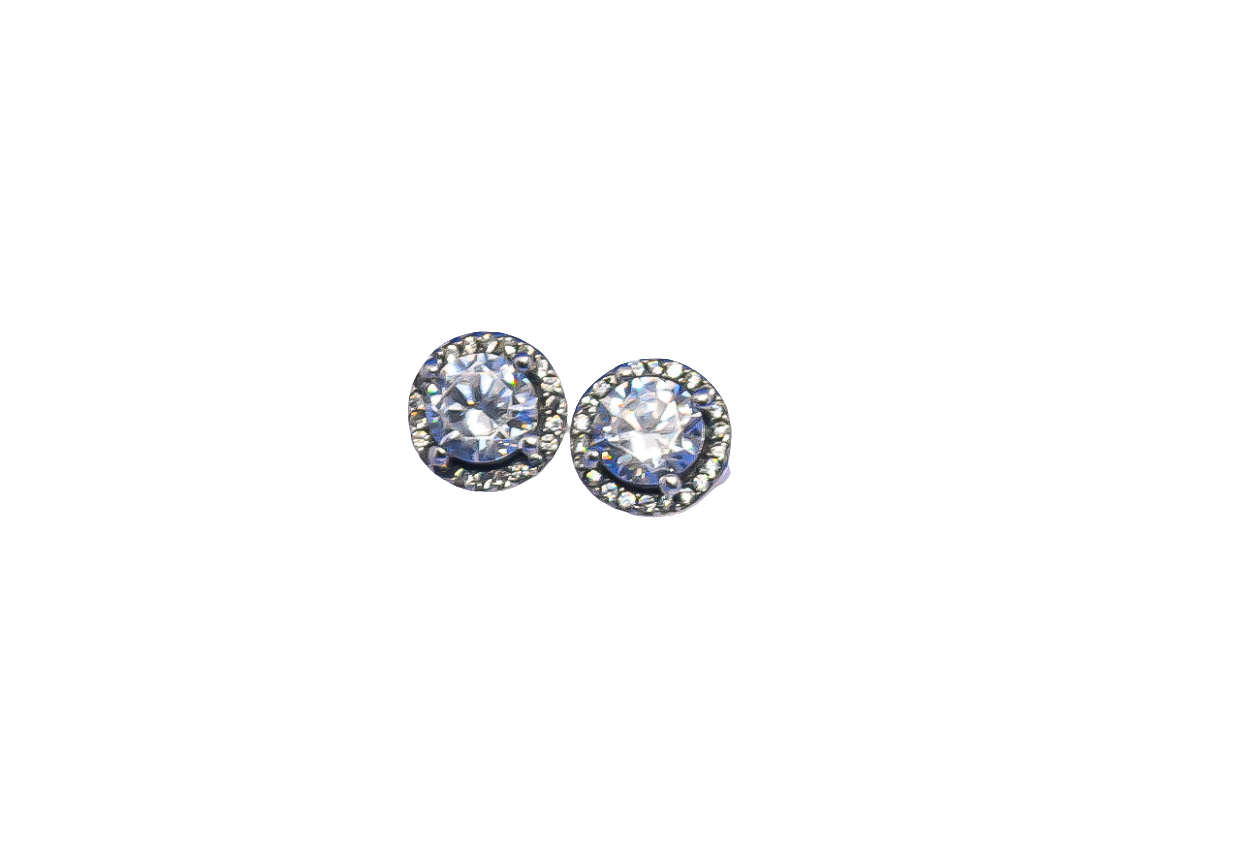 PANDORA Round Sparkle Stud Earrings