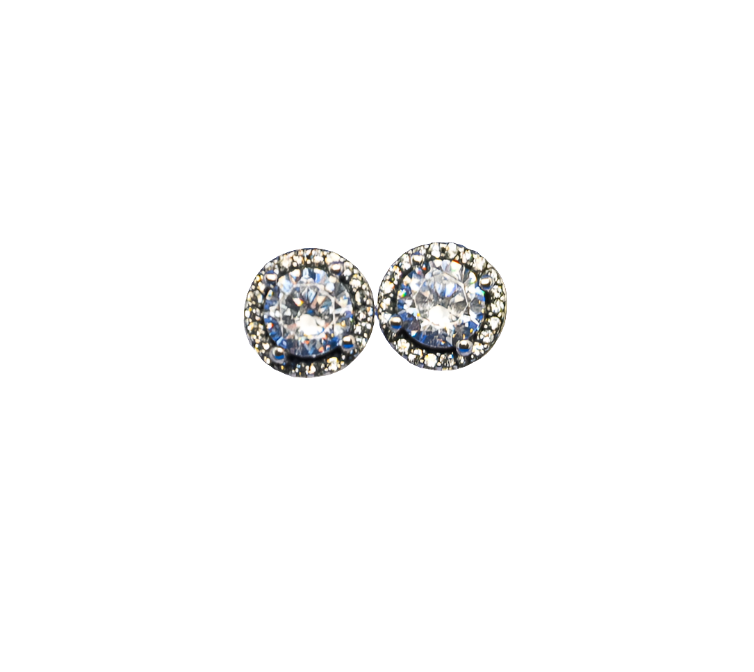 PANDORA Round Sparkle Stud Earrings