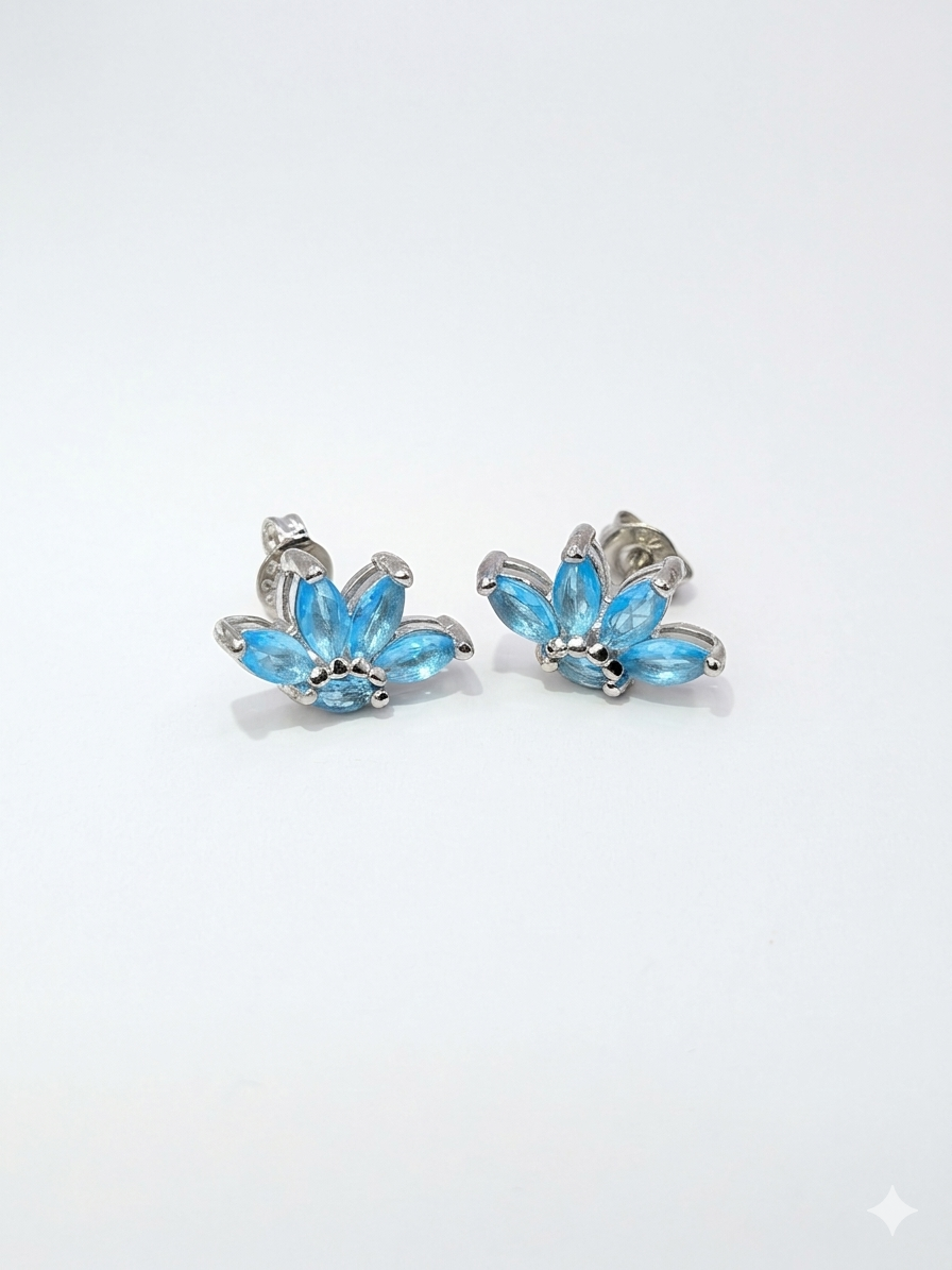 Sol & Sea Sterling silver Azure Blue Horizon Petal Earrings