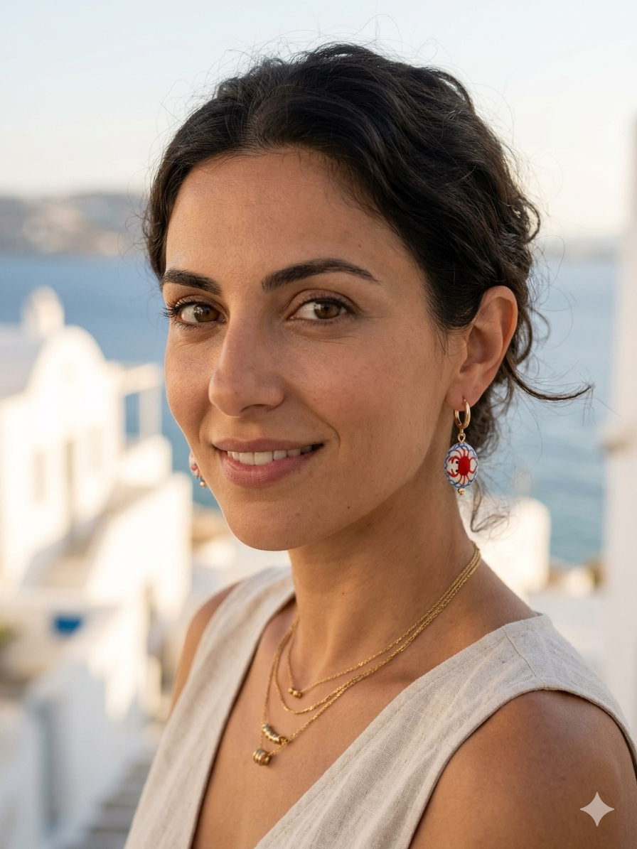 Boho Mediterranean-Inspired ceramic Crab Accent Hoops