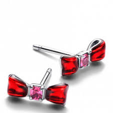 Pandora Disney Snow White Red Bow stud earrings