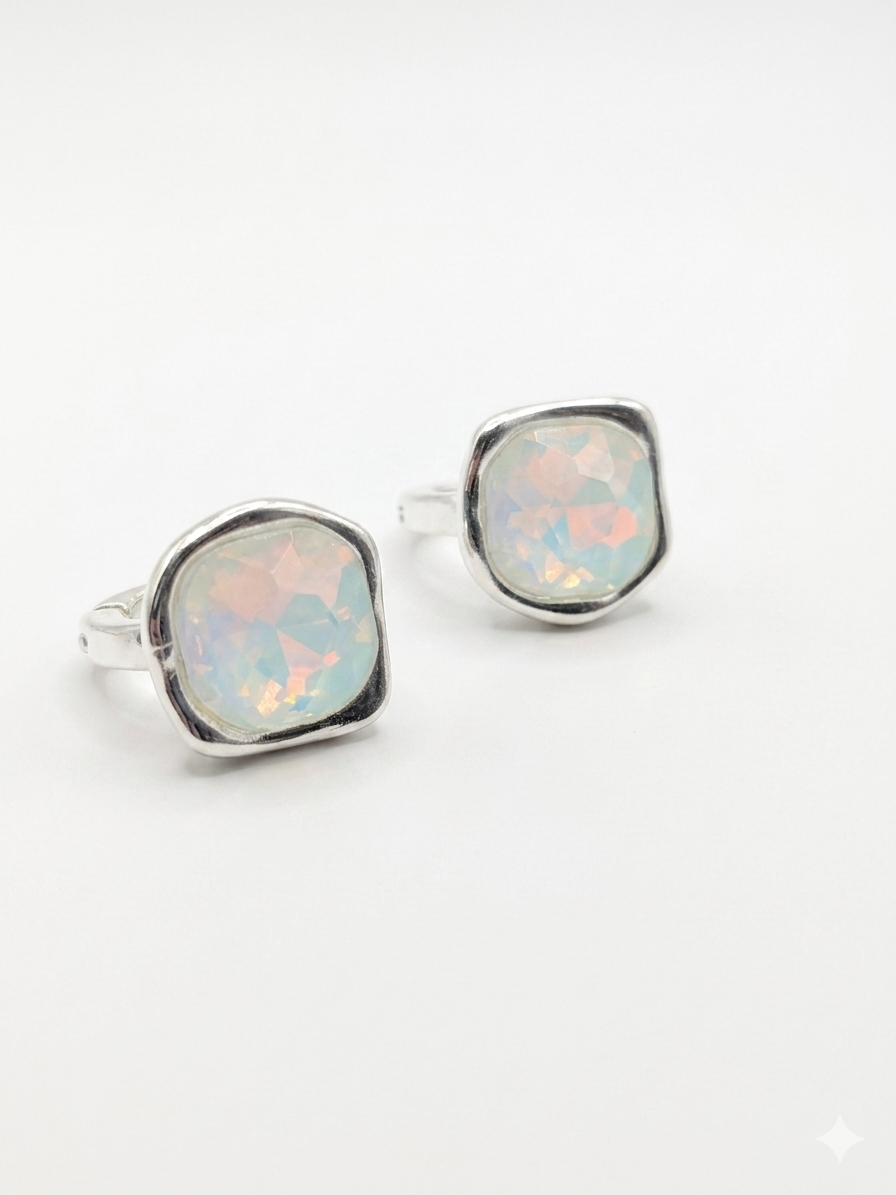 Classic Luminous Radiance opalite Sterling Silver Hoop earrings