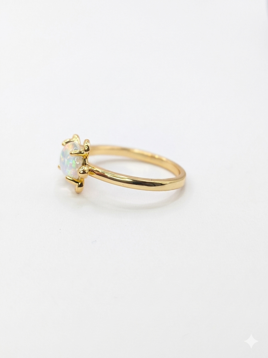 Sol & Sea: Gold Plated Synthetic Opal Turtle Ring