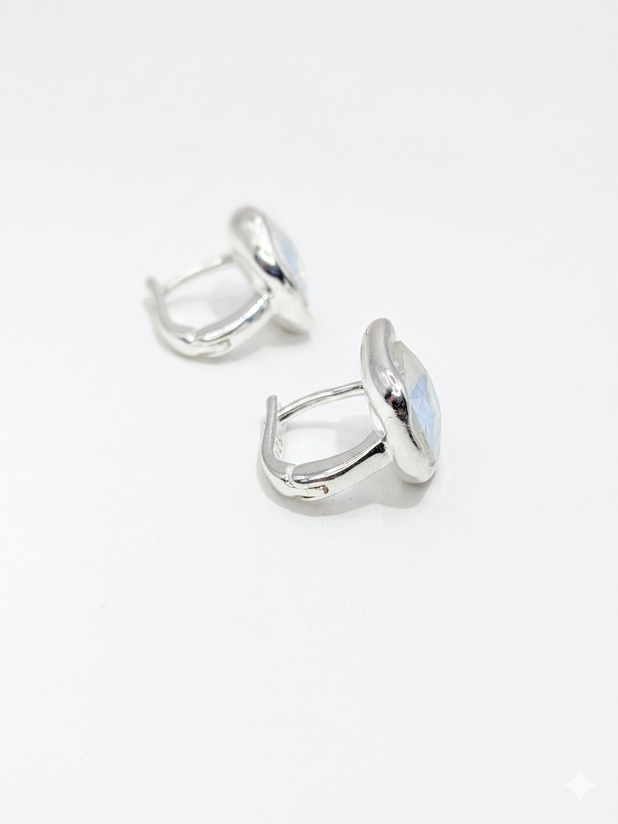 Classic Luminous Radiance opalite Sterling Silver Hoop earrings