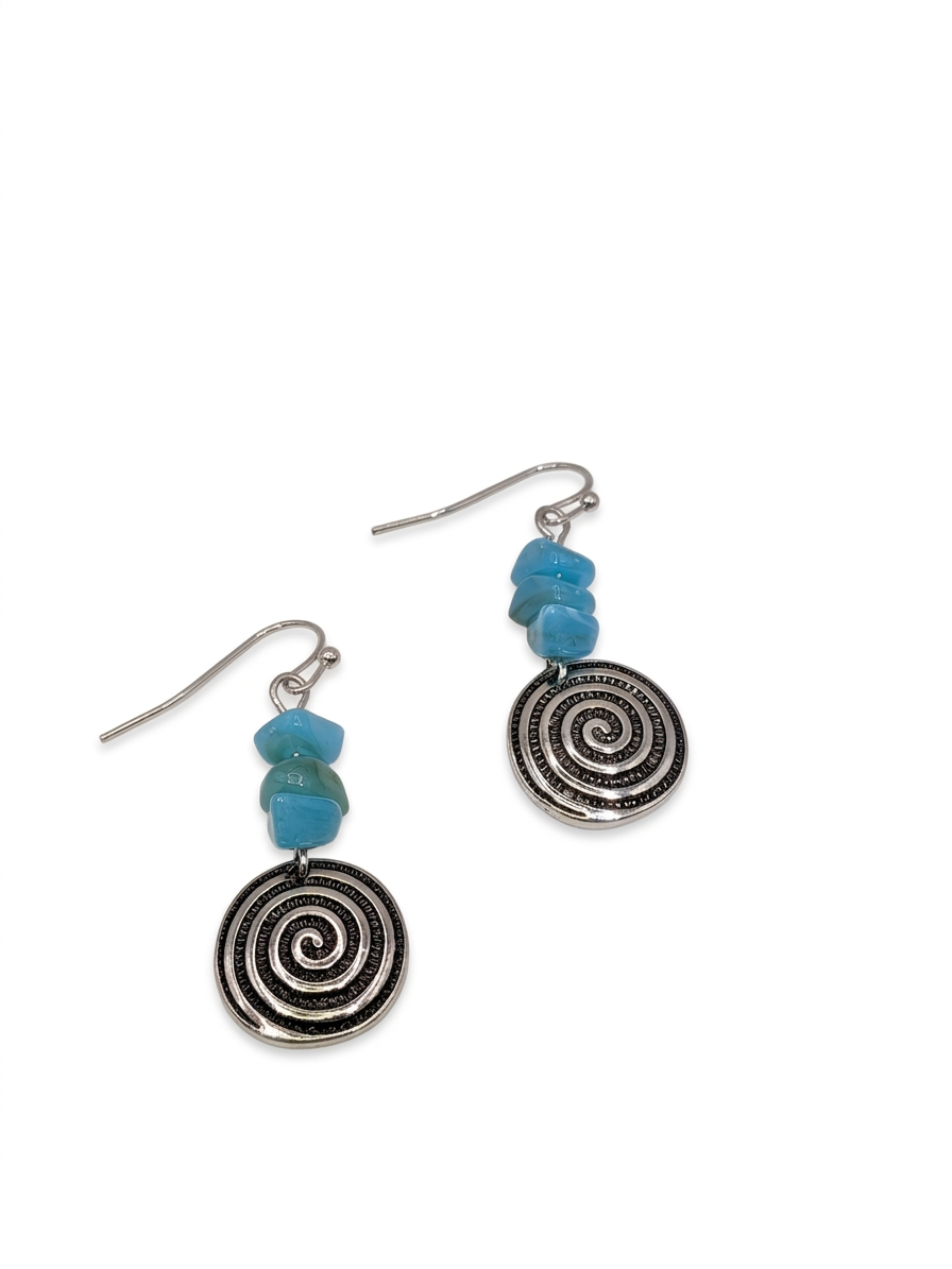 Surya Celestial Spiral Turquoise Drop earrings
