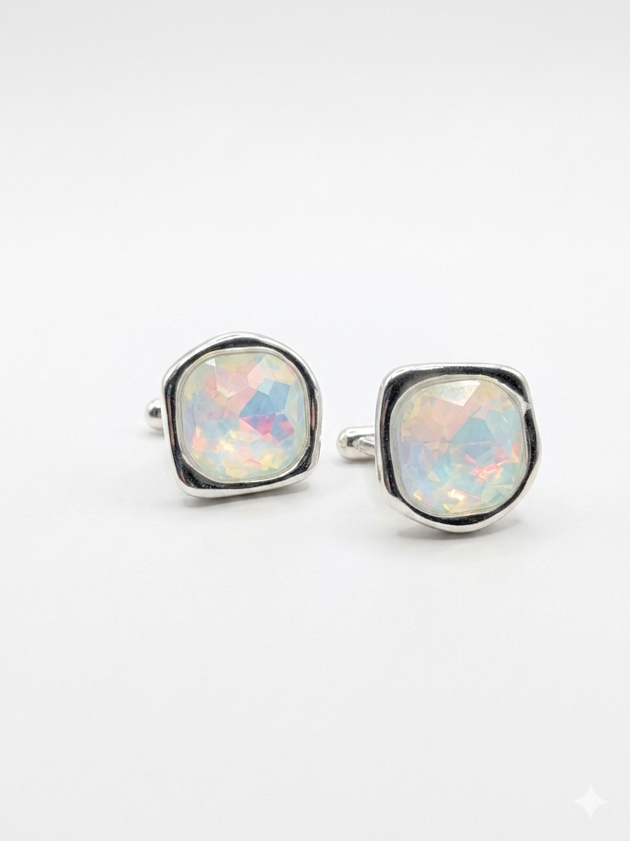 Classic Luminous Radiance opalite Sterling Silver Hoop earrings