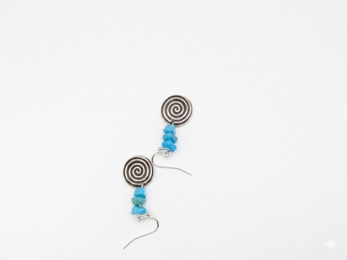 Surya Celestial Spiral Turquoise Drop earrings