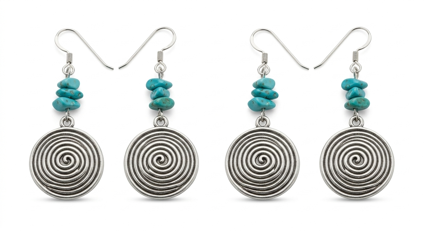 Surya Celestial Spiral Turquoise Drop earrings