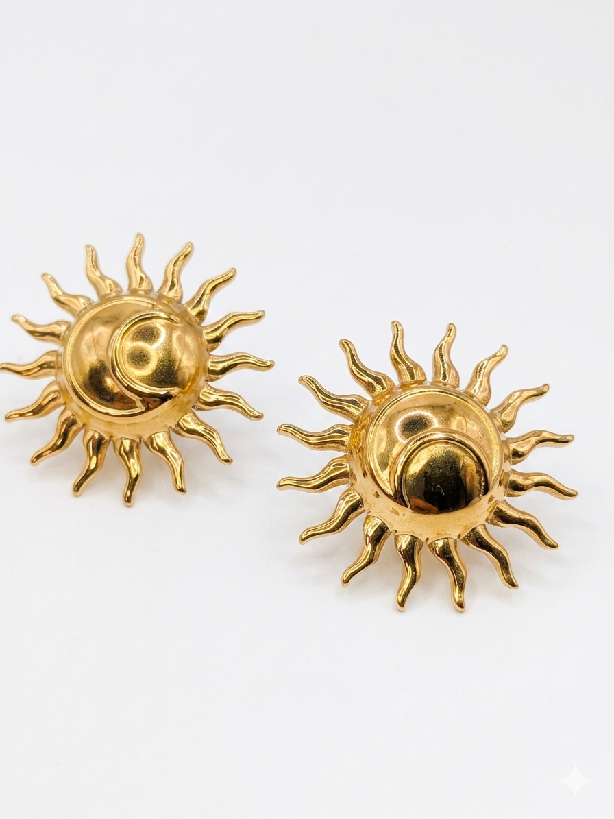Surya Boho Celestial Sun moonlight Stud Earrings