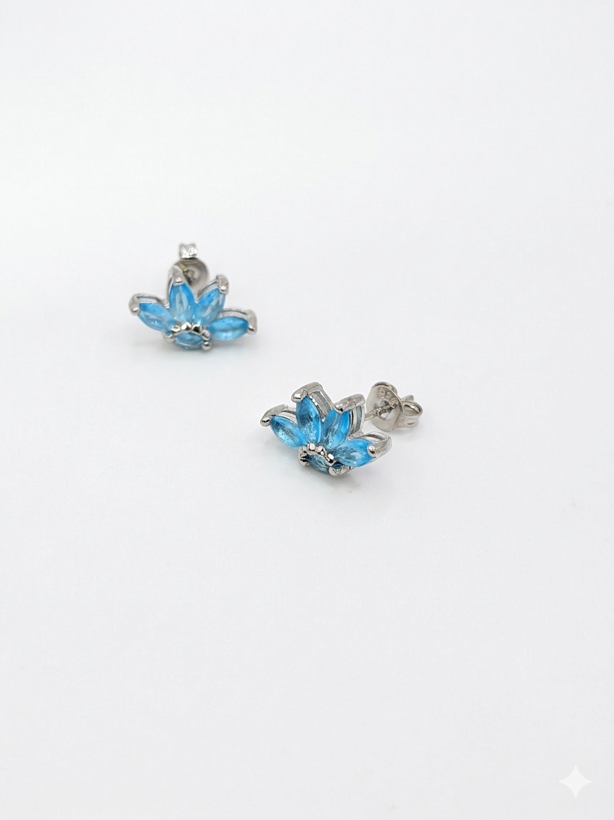 Sol & Sea Sterling silver Azure Blue Horizon Petal Earrings