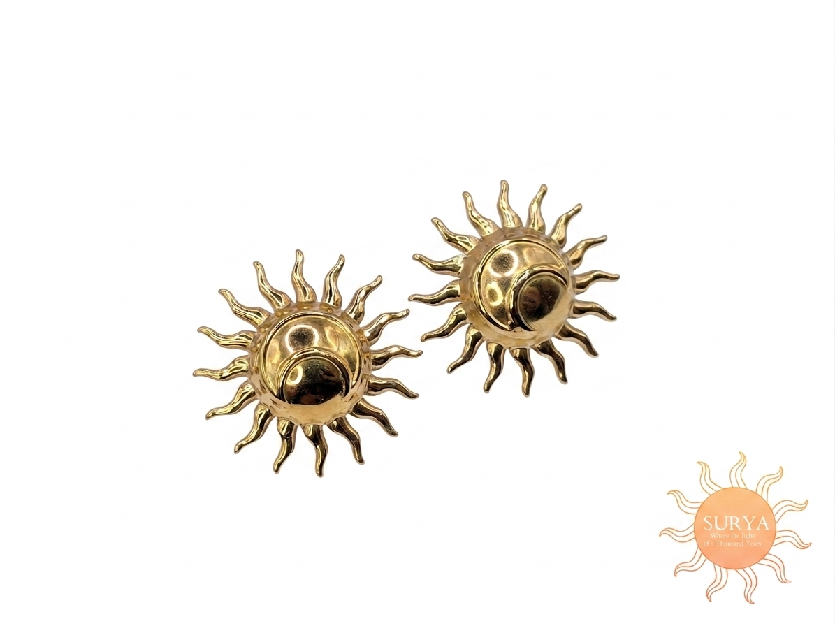 Surya Boho Celestial Sun moonlight Stud Earrings